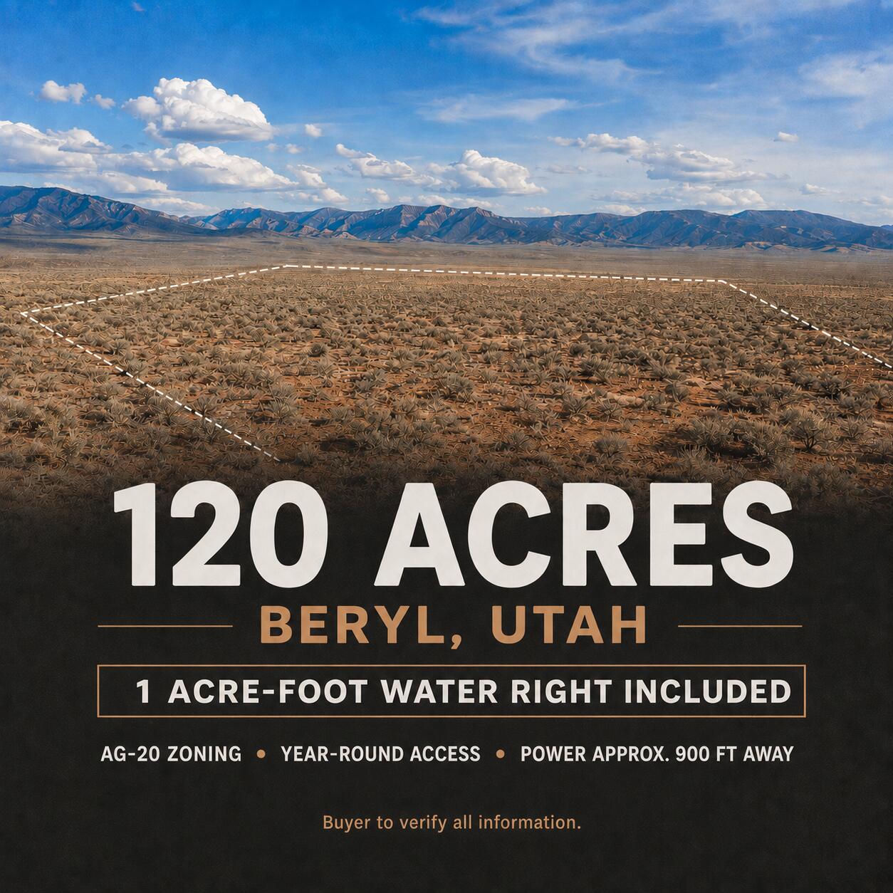 120 Acres with 1 AF Water Right W, Beryl, photo 14 of 14